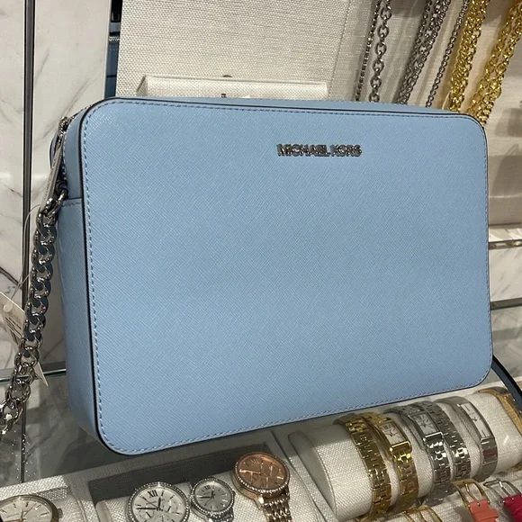 MICHAEL KORS Jet Set Large Saffiano Leather Crossbody Bag
LIGHT SKY
NWT - Picture 8 of 16